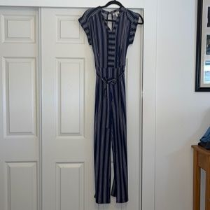 Jumper blue and white striped size large